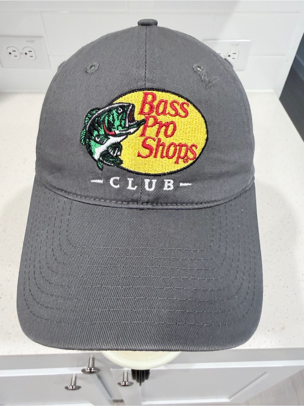 Bass Pro Shops Gray Logo Patch Fishing Cap